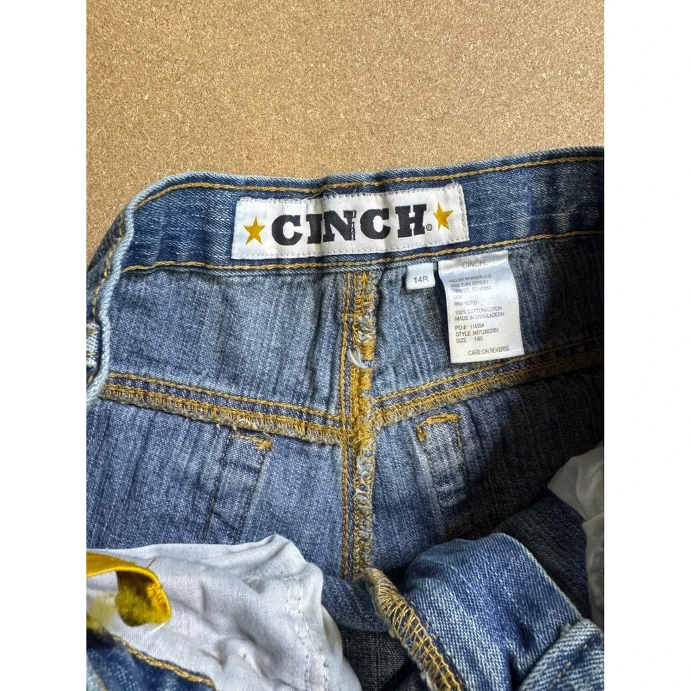 Cinch Boys Blue Denim Jeans Straight‎ Leg Medium Wash Size 14R MB12882001